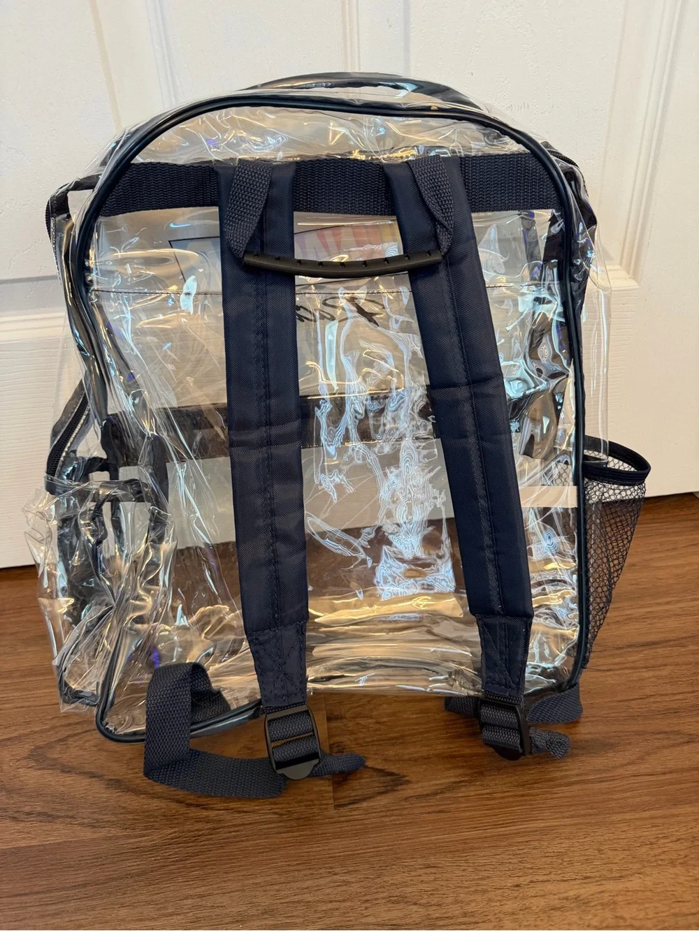 Nascar Racing Clear Race Day PVC Backpack with Black Trim and Multicolor Logo